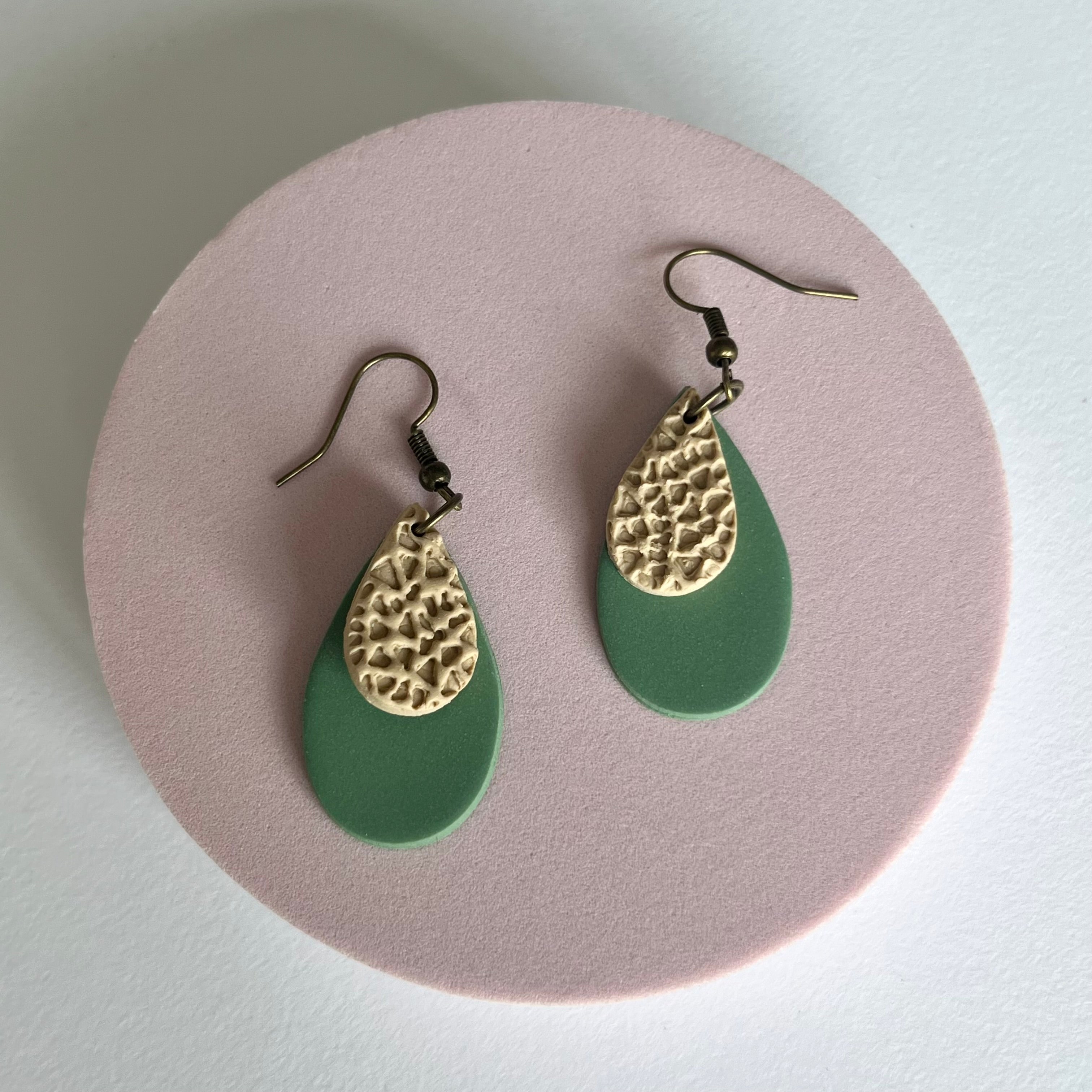 Sage and Cream Teardrops