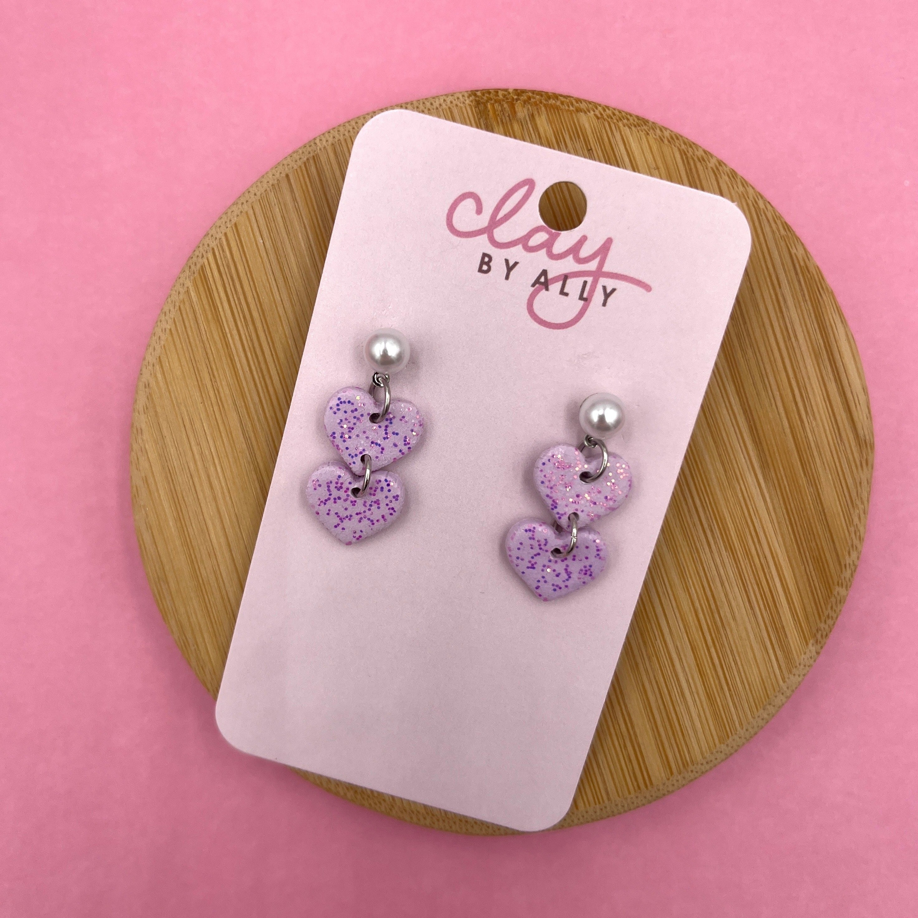 Lilac heart dangles